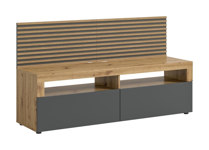 Lowboard >Okai< in Artisan Eiche / Anthrazit - 160x90x45cm (BxHxT)