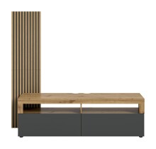 Lowboard >Okai< in Artisan Eiche / Anthrazit - 160x90x45cm (BxHxT)