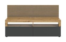 Lowboard >Okai< in Artisan Eiche / Anthrazit - 160x90x45cm (BxHxT)