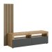 Lowboard >Okai< in Artisan Eiche / Anthrazit - 160x90x45cm (BxHxT)