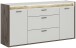 Sideboard >Falcona< in Nox Oak Dunkel / Hellgrau - 167x86x40cm (BxHxT)