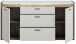 Sideboard >Falcona< in Nox Oak Dunkel / Hellgrau - 167x86x40cm (BxHxT)