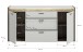 Sideboard >Falcona< in Nox Oak Dunkel / Hellgrau - 167x86x40cm (BxHxT)