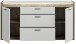 Sideboard >Falcona< in Nox Oak Dunkel / Hellgrau - 167x86x40cm (BxHxT)