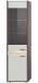 Vitrine >Falcona< in Nox Oak Dunkel / Hellgrau - 198x51x37cm (BxHxT)