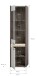 Vitrine >Falcona< in Nox Oak Dunkel / Hellgrau - 198x51x37cm (BxHxT)