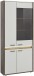 Vitrine >Falcona< in Nox Oak Dunkel / Hellgrau - 82x198x37cm (BxHxT)