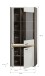 Vitrine >Falcona< in Nox Oak Dunkel / Hellgrau - 82x198x37cm (BxHxT)