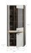 Vitrine >Falcona< in Nox Oak Dunkel / Hellgrau - 82x198x37cm (BxHxT)