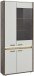 Vitrine >Falcona< in Nox Oak Dunkel / Hellgrau - 82x198x37cm (BxHxT)