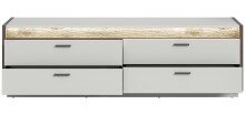 Lowboard >Falcona< in Nox Oak Dunkel / Hellgrau - 58x187x43cm (BxHxT)
