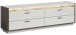 Lowboard >Falcona< in Nox Oak Dunkel / Hellgrau - 58x187x43cm (BxHxT)