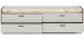 Lowboard >Falcona< in Nox Oak Dunkel / Hellgrau - 58x187x43cm (BxHxT)