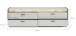Lowboard >Falcona< in Nox Oak Dunkel / Hellgrau - 58x187x43cm (BxHxT)
