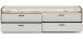 Lowboard >Falcona< in Nox Oak Dunkel / Hellgrau - 58x187x43cm (BxHxT)