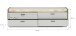 Lowboard >Falcona< in Nox Oak Dunkel / Hellgrau - 58x187x43cm (BxHxT)