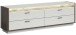 Lowboard >Falcona< in Nox Oak Dunkel / Hellgrau - 58x187x43cm (BxHxT)