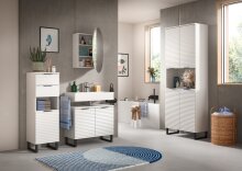 Hochschrank >Riff< in Weiß - 35x110x34cm (BxHxT)