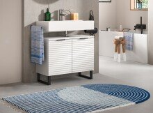 Waschbeckenunterschrank >Riff< in Weiß - 70x59x34cm (BxHxT)