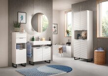 Hochschrank >Riff< in Weiß - 70x193x34cm (BxHxT)