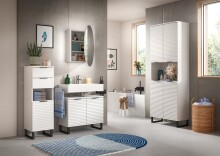 Hochschrank >Riff< in Weiß - 70x193x34cm (BxHxT)