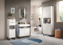 Hochschrank >Riff< in Weiß - 70x193x34cm (BxHxT)