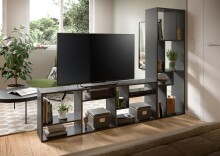 Regal >Tommy< in Grau - 159x54x28cm (BxHxT)