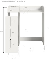 Waschmaschinenumbauschrank >Free< in Weiß - 95x101x60cm (BxHxT)