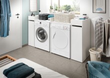 Waschmaschinenumbauschrank >Free< in Weiß - 190x101x60cm (BxHxT)