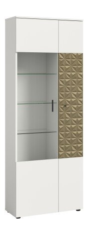 Vitrine >Prisma< in Weiß - 70x195x37cm (BxHxT)