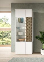 Vitrine >Prisma< in Weiß - 70x195x37cm (BxHxT)