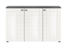 Sideboard >Monte< in Anthrazit / Weiß Hochglanz - 138x86x37cm (BxHxT)