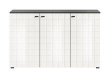 Sideboard >Monte< in Anthrazit / Weiß Hochglanz - 138x86x37cm (BxHxT)