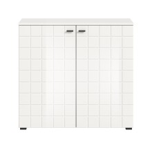 Kommode >Monte< in Weiß / Weiß Hochglanz - 92x86x37cm (BxHxT)