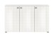 Sideboard >Monte< in Weiß / Weiß Hochglanz - 138x86x37cm (BxHxT)