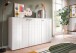 Sideboard >Monte< in Weiß / Weiß Hochglanz - 138x86x37cm (BxHxT)