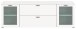 Lowboard >Xeno< in Weiß, Spannplatte/Spannplatte, satiniert - 180x62x37 (BxHxT)