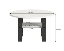 Couchtisch >Seattle< in Grau / Weiß - 75x42x75cm (BxHxT)