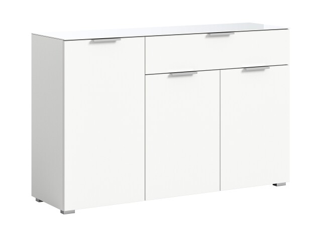 Kommode >Ray< in Weiß, Spannplatte/Spannplatte - 135x86x40cm (BxHxT)