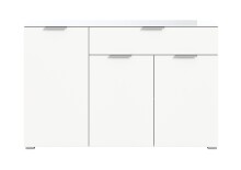 Kommode >Ray< in Weiß, Spannplatte/Spannplatte - 135x86x40cm (BxHxT)