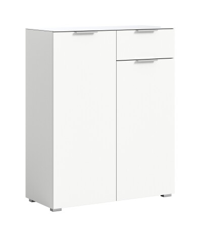 Kommode >Ray< in Weiß, Spannplatte/Spannplatte - 90x112x40cm (BxHxT)