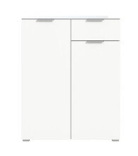 Kommode >Ray< in Weiß, Spannplatte/Spannplatte - 90x112x40cm (BxHxT)