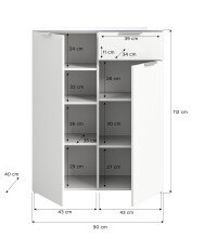 Kommode >Ray< in Weiß, Spannplatte/Spannplatte - 90x112x40cm (BxHxT)