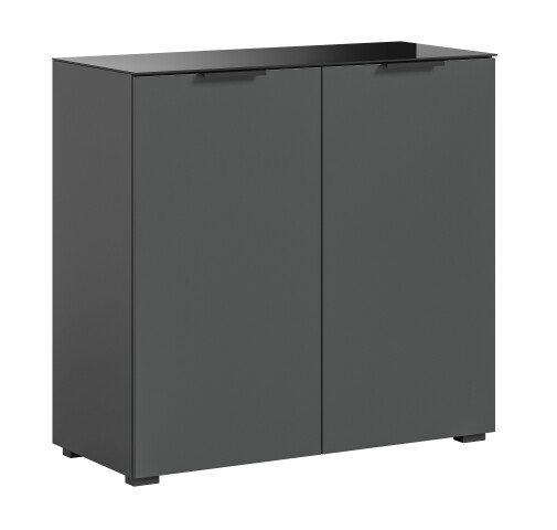 Kommode >Ray< in Anthrazit, Spannplatte/Spannplatte - 90x86x40cm (BxHxT)