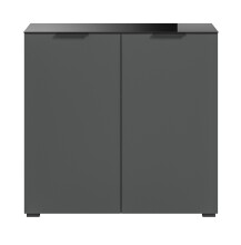 Kommode >Ray< in Anthrazit, Spannplatte/Spannplatte - 90x86x40cm (BxHxT)