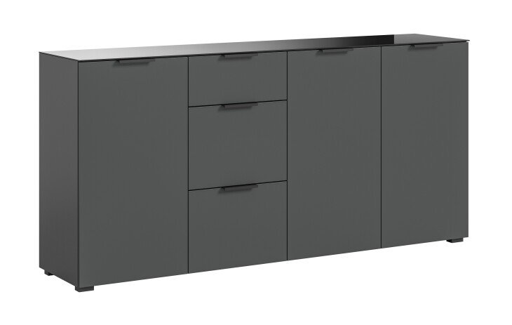 Kommode >Ray< in Anthrazit, Spannplatte/Spannplatte - 179x86x40cm (BxHxT)
