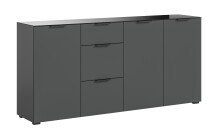 Kommode >Ray< in Anthrazit, Spannplatte/Spannplatte - 179x86x40cm (BxHxT)