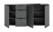 Kommode >Ray< in Anthrazit, Spannplatte/Spannplatte - 179x86x40cm (BxHxT)