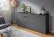 Kommode >Ray< in Anthrazit, Spannplatte/Spannplatte - 179x86x40cm (BxHxT)