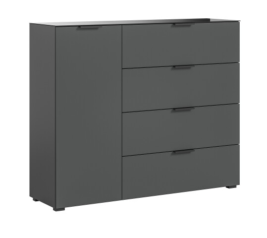 Kommode >Ray< in Anthrazit, Spannplatte/Spannplatte - 135x112x40cm (BxHxT)